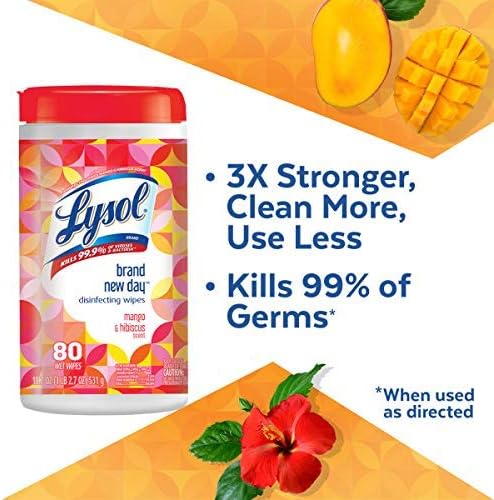 LYSOL Disinfecting Wipes Mango and Hibiscus 80 ea