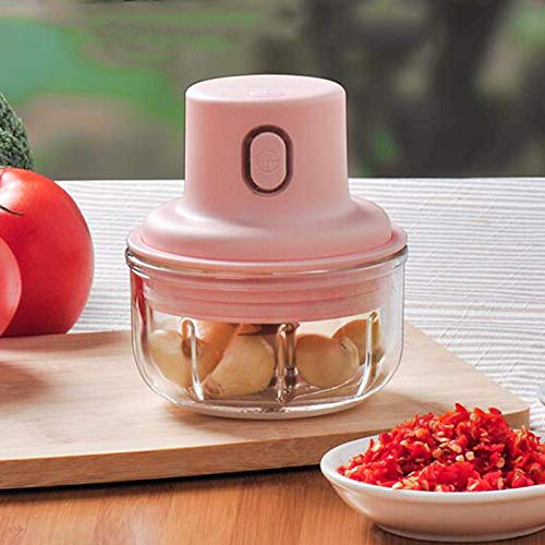 Exprimidor de ajo eléctrico inalámbrico, Picador de Alimentos, Cortador de Carne, Cuchilla de Acero Inoxidable, Mini trituradora, Molinillo de Cocina Mixto t1