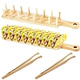 FengYour Taco Halter,2 Stück Tacohalter mit Griffen Holz Hot Dog Halter Taco-Ständer für 8 Tortillas Tacos-Tabletts Tacos Halterung Taco Rack Dino für Tacos,Sandwiches,Brot,Hot Dogs und Waffeln