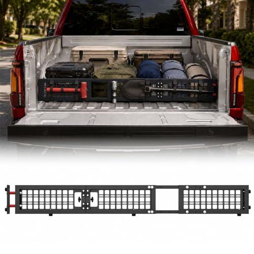 60-70 Adjustable Truck Bed Divider for Full Size Truck Cargo Divider for Pickup Truck Bed MOLLE Panel Fits Ford F150 Chevy Silverado Gmc Sierra Toyota Jeep Powder Coated Carbon Steel No Drilling