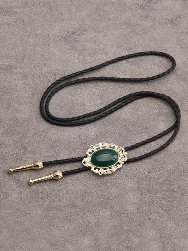 Image of GelConnie Native American Bolo Tie Rodeo Cowboy Leather Necktie Western Necklace Costume Accessories for Men,Women