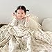 BuLuTu Large Cotton Muslin Kids Toddler Throw Blanket - 47''x51'' Reversible Lightweight Azalea Little Flower Thin Summer Quilt Baby Quilt for Crib Bed,Stroller,Travel,White