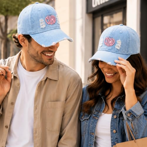 Image of Handcuffs Cap for Men Women Denim Stylish Baseball Caps Adjustable Free Size Hats | Gym Accessories | Sun Protective Hat