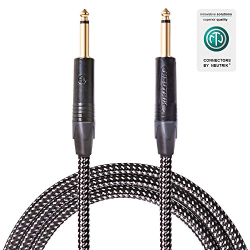 SPEAKFRIENDS 20 ft Guitar Cable, Golden Neutrik Cord 1/4 Straight to Straight,Professional Musicians
