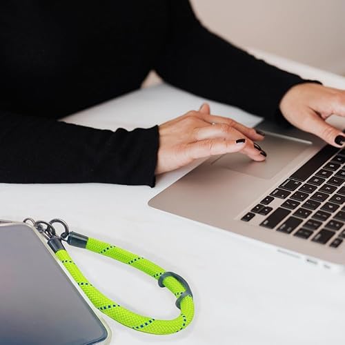 Miniatura 10 de Correa de muñeca para teléfono celular, correa de muñeca para teléfono celular alrededor de la mano con parche de cordón (negro reflectante)