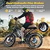 EUYBIKE Electric Bike for Adults, 2000W Peak Motor with Removable 48V 25AH Battery, 20"x4.0" Fat Tires 35MPH Ebike, Dual Hydraulic Disc Brake Full Suspension Electric Bicycle Black with Rear Seat #5