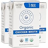 Gourmend Low FODMAP, IBS-Friendly Organic Chicken Broth 16.9oz (3 Pack) – Unsalted, 100% Free of...