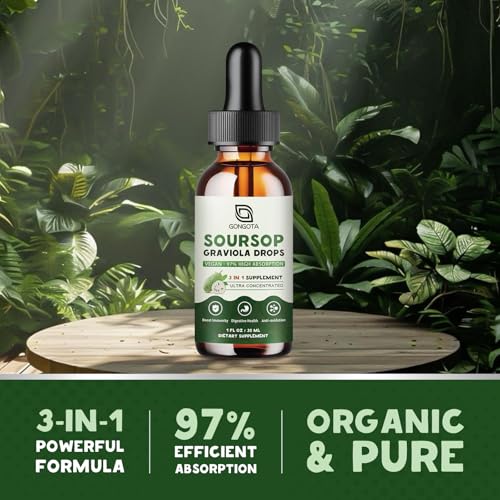 Soursop Graviola Liquid Drops, Organic Soursop Bitters with Elderberry & Turmeric for Cellular,Immune, Digestive Support, Herbal Extracts, Sugar Free/Gluten Free - 1 fl oz - Thumbnail 6