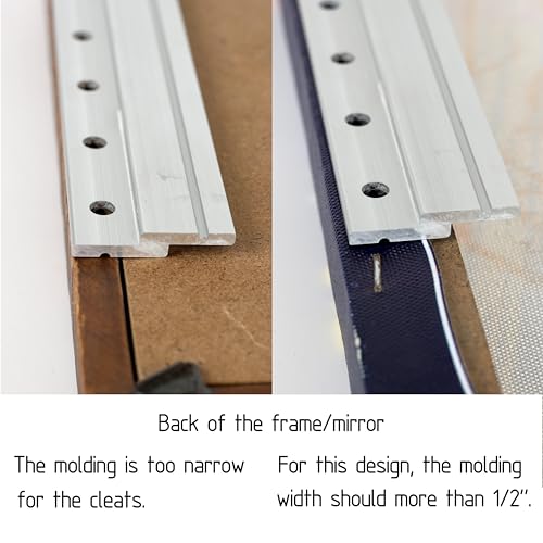 34 Inch Heavy Duty French Cleat Hanger, Heavy Mirror Mounting Hardware & Picture Hanging kit, Wall Mount Brackets for Cabinets, Shelf, Headboard - Z Clips 2 Pairs up to 300 lbs - Image 5