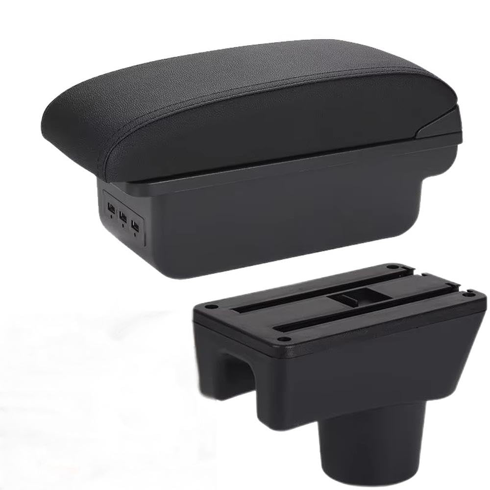 FSOZDBBPL For Mitsubishi Attrage For Mirage For Space Star For Dodge Attitude Car Armrest Box Storage Box Interior Parts(B2 Black line 3USB)