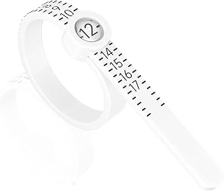 Upgraded Ring Sizer Measuring Tool with Magnifier,Reusable Finger Size Gauge Measure Tool for Men and Womem,Accurate Jewelry Fit Tools,1-17 USA Rings Size(White)