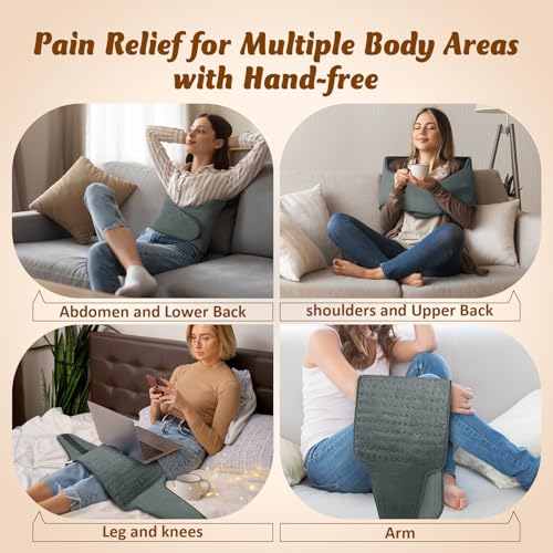 Image of Heating Pad for Back, Electric Heating Pad for Period Cramps, Wrap Around Heat Pad for Waist Stomach Neck Shoulders Thigh Knee,Birthday Gifts for Women Men, Mothers Day Gifts for Mom Wife