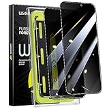 WSKEN for iphone 15 pro ガラスフィルム 覗き見防止、6.1インチ、2点セット、全面的に保護され、簡単に取り付けられ、超極細黒エッジの強化、爽快装着、自動除塵、気泡ゼロ、指紋防止 、除塵清掃ガイドツール付き