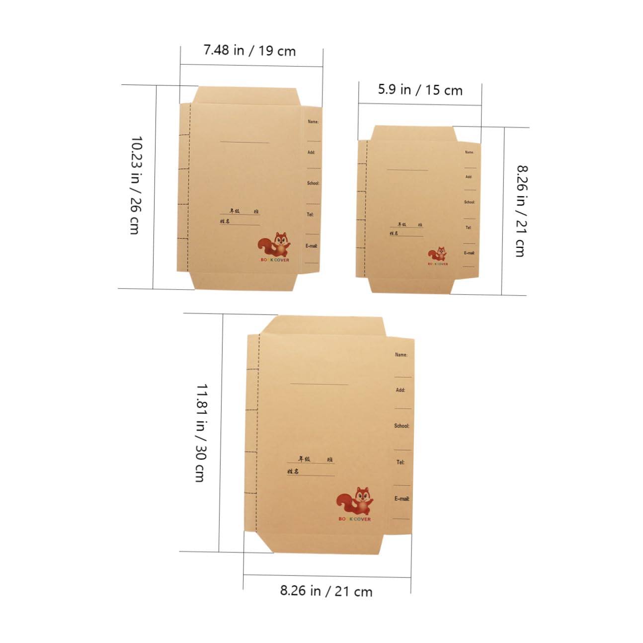 Copertina per Libri Scolastici 30 Pezzi in Carta Kraft, Copri Libri
