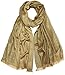 Gragengs Women's Sparkling Metallic Pashmina Shawls and Wraps Long Party Scarf Solid Color Two Tone,Gold