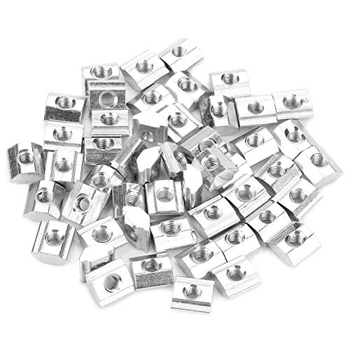 50 Uds Tuerca Deslizante en T de Acero al Carbono M3 para extrusión Aluminio Perfil 2020 Ranura 6mm