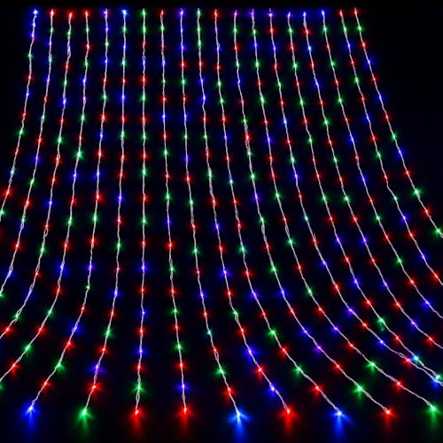 Image of K D Waterfall Curtain String LED Light (180 LEDs, Multi, 10x 08 Ft, 8 Modes, Plug Operated String led Light for Diwali /Navratri /Christmas for Indoor & Outdoor (Waterfall Multi)
