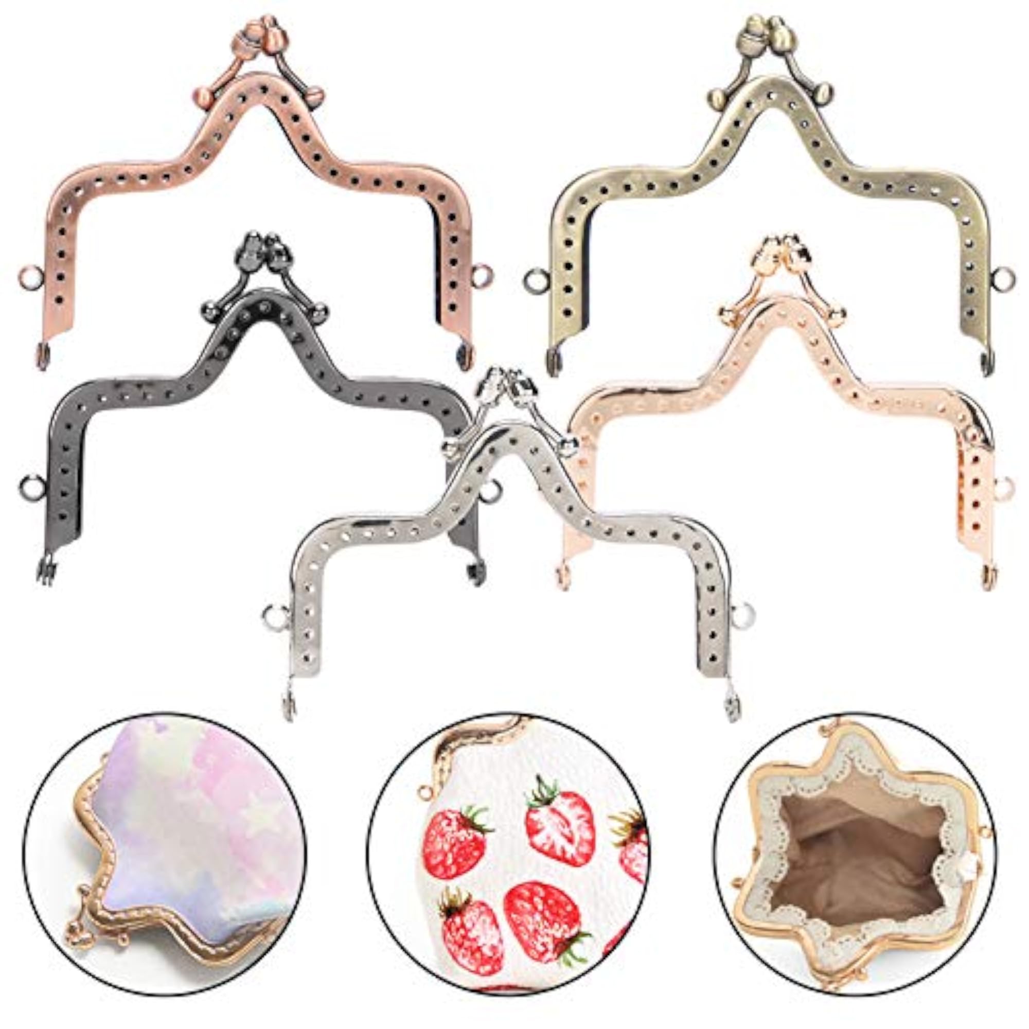 DIY Coin Purse Frame, 5pcs Retro Metal Clasp