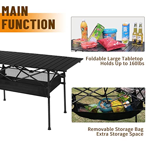 Sinnayeo Folding Camping Table, Portable Aluminum Roll-Up Camp Table With Storage Bag For Outside, Picnic, Hiking, Tailgating #TOP3