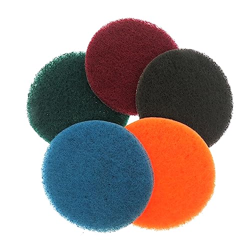 6Pcs Scouring Pads Scrubbing Cleaning Kit Abrasive Buffing Pads With Hook And Loop Backing Pad For Household Cleaning,2 Inch