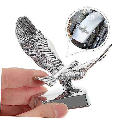 Image of SUPVOX Front Decor 3D Eagle Hood Ornament Zinc Alloy Motorcycle Badge 3.62X2.75X2.48 Inch Car Exterior Accessory