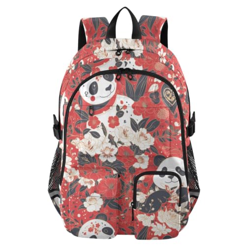 Mochilas de trabajo para hombres y mujeres con diseño retro de panda