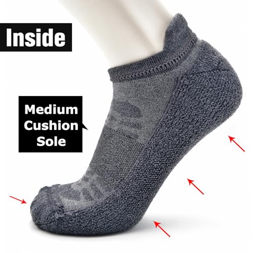 Busy Socks Ankle Merino Wool Blend Running Walking Socks for Men Women Compression Support Athletic Low Cut Cushioned Socks4