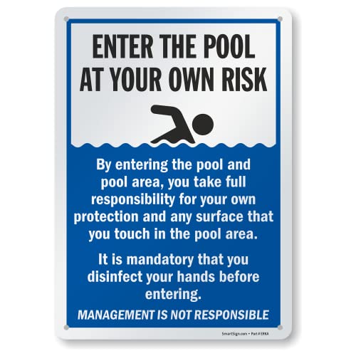 Cartel metálico 14x10 pulgadas aviso piscina miniatura 1