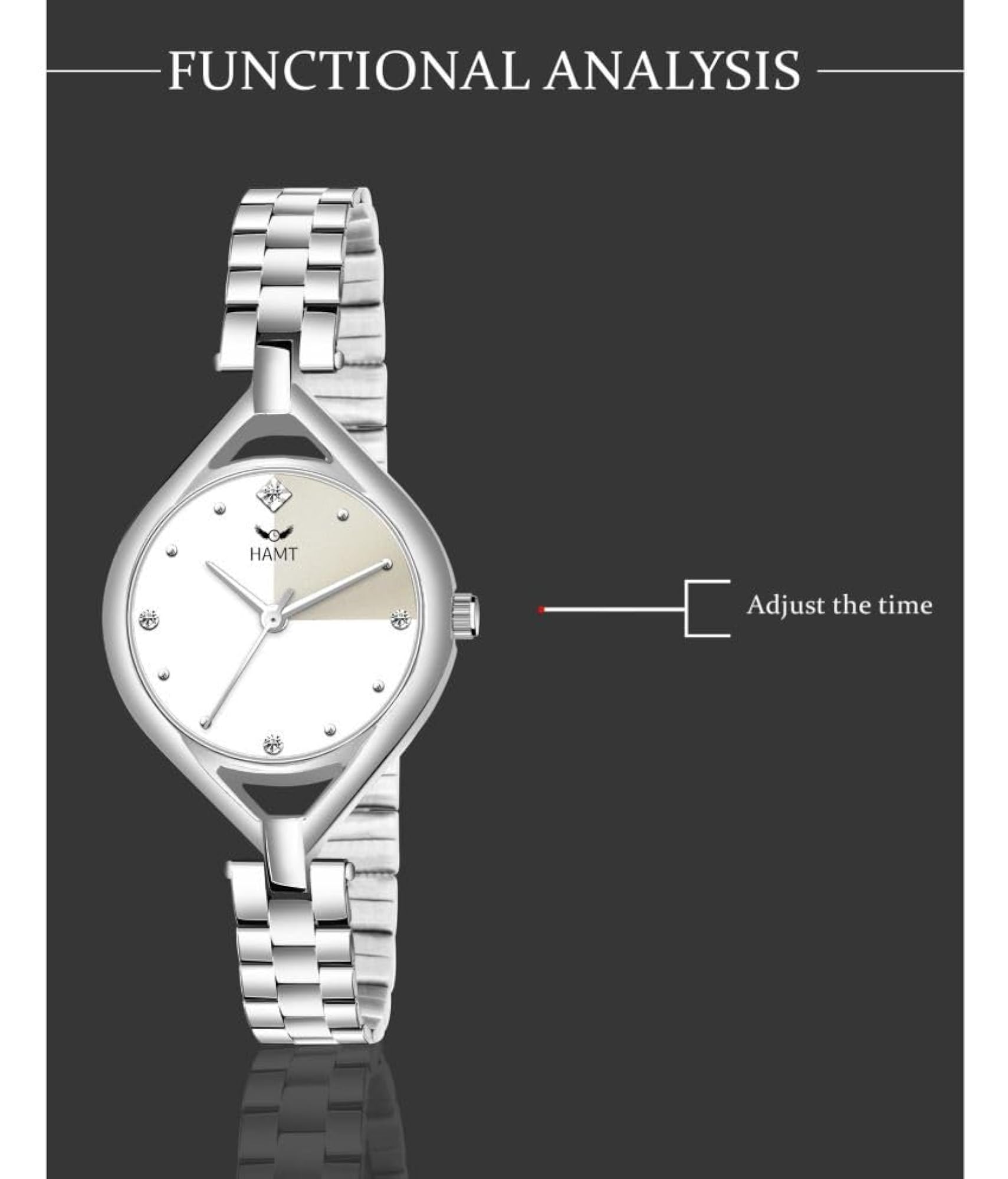 Women's Stainless Steel Chain Watch, Elegant and Durable