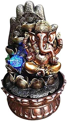 My Aashis Ganesha Tabletop Water Fountain with LED for Home Decor