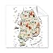 South Korea Landmarks Travel Map Cleaning Cloth Phone Screen Glasses Cleaner 5pcs