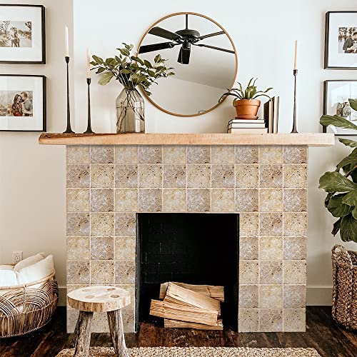 Commomy 3D Faux Stone Peel And Stick Wall Tile, 11.8"X 11.8", Rustic Self Adhesive Faux Stone Wall Panels For Kitchen Backsplash, Living Room,Fireplace(10 Sheets, Beige) #TOP1