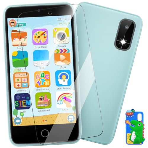 MINIBEAR Kids Toy Smartphone, 3.97" Toddler Dual Camera Learning Toys, 201+ Educational Games Play Phone No WiFi for Girls Boys 3-12 Christmas Birthday Gifts with 32g SD Card