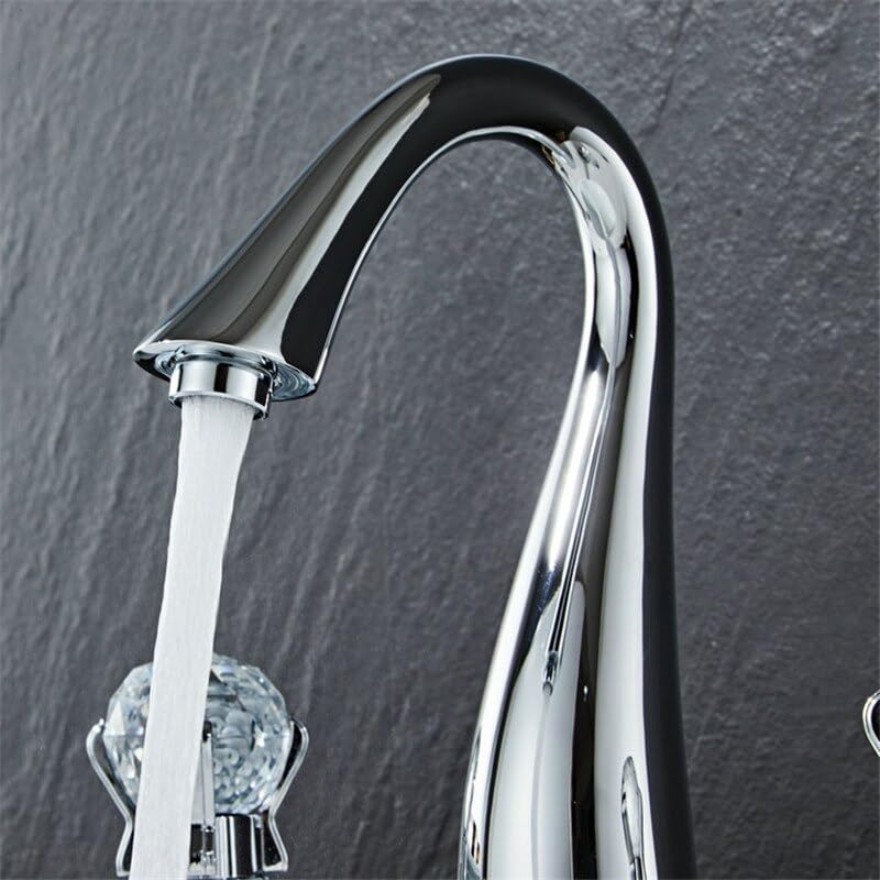 Robinet de lavabo cascade anti calcaire laiton robuste 3 trous - 5