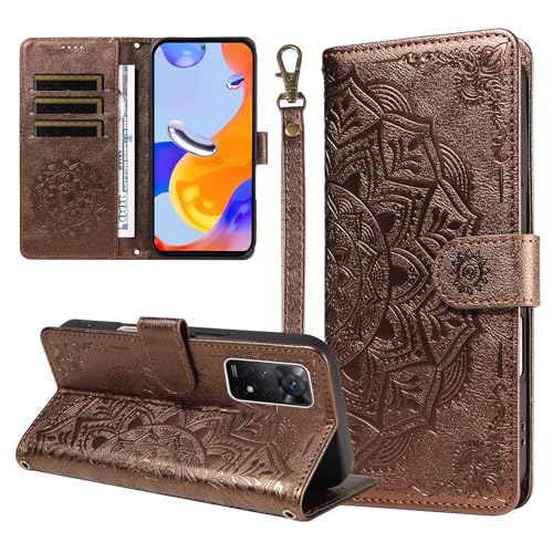 �X�}�z�P�[�X �Ή��@�� for Redmi Note 11 Pro/Note 12 Pro 4G �X�}�z�P�[�X�y�t���b�v�� �X�^���h�t�� �J�[�h�z���_�[ �������[ �}�O�l�b�g���� �E�H���b�g�zBrown