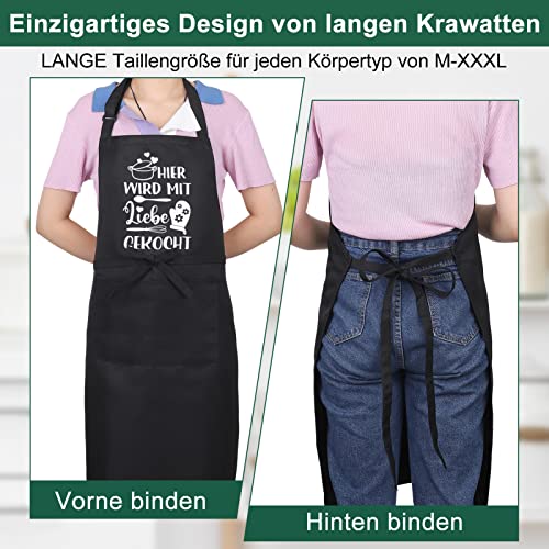 Heyu-Lotus Grillschürze für Männer, Lustig Kochschürze wasserdicht verstellbare Küchenschürze mit Fronttaschen Witziges BBQ Geschenk zum Vatertag Weihnachten oder Geburtstag