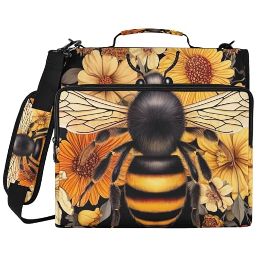 Sac de classement floral zippé classeur 3 anneaux ordinateur