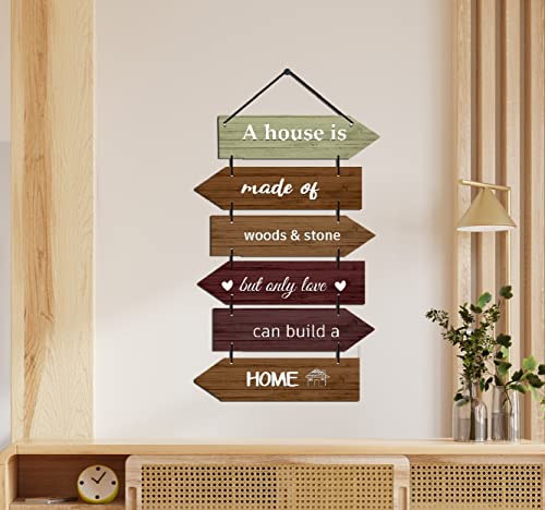 Image of Expleasia, Exuberant & Luxury Decor Decorative Wall Hanging Wooden Art Decoration Item for Home Office Living Room Bedroom Decoration Items Home Decor Gift Items (House is made)