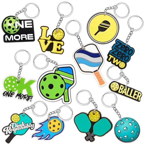 Batiyeer 36 Pack Paddle Ball Keychains Bulk Court Sports Ball Key Rings Party Favors Funny Paddle Game Keychain Gifts for Birthday Supplies