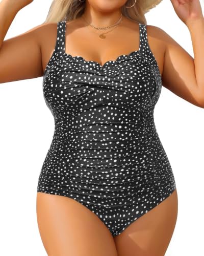 Image of Aqua Eve Womens Plus Size One Piece Swimsuit- Tummy Control Bathing Suit Full Coverage Swimwear