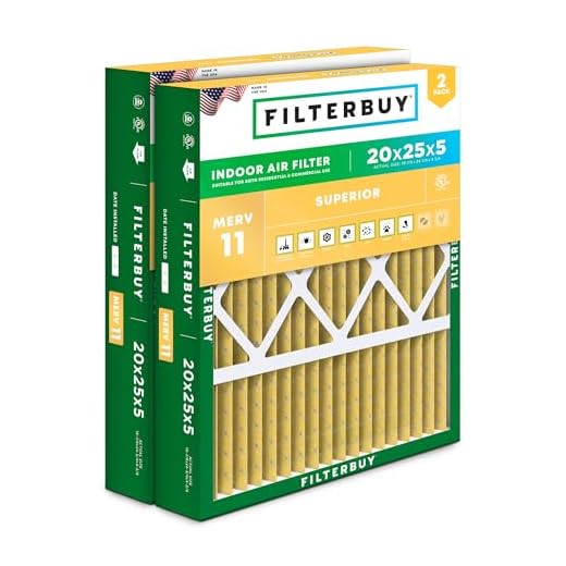 FilterBuy 20x25x5 Honeywell FC100A1037 Compatible Pleated AC Furnace Air Filters (MERV 11, AFB Gold). Replaces Honeywell 203720, FC35A1027, FC100A1037, FC200E1037, Carrier FILXXCAR-0020. 2 Pack.