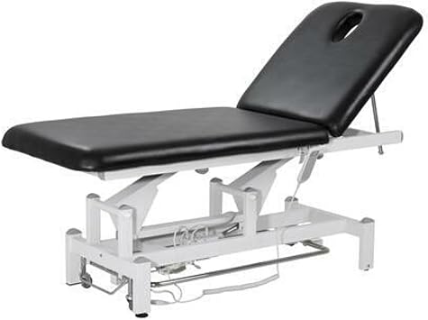 DERMALOGIC Facial Bed Electric Massage Table 2 Sections 1 Motor with Remote Control Metal Frame Heavy Duty Beauty Spa Equipment, Black