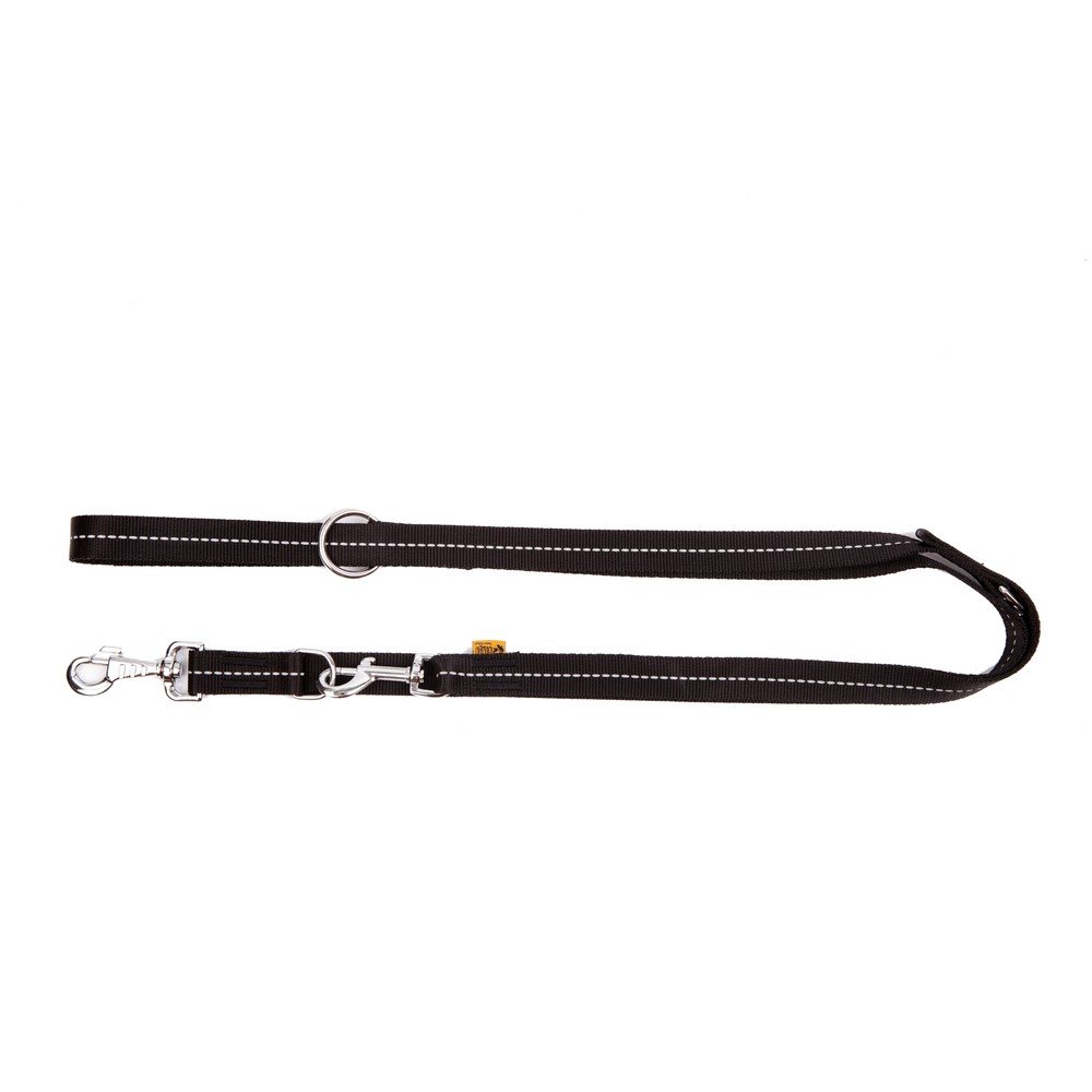 Dingo Black Reflective Leash, Material Dog Lead 220 cm Full Length, 3 Adjustment Ranges 11579, 1.6 x 220 cm