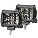 LED Pods, AKD Part 2pcs 4'' Quad Row LED Light Bar LED Work Light Off Road Driving Lights LED Spot OSRAM Off Road Lighting LED Fog Lights for Truck Boat Jeep SUV ATV Motorcycle, 2 Years Warranty