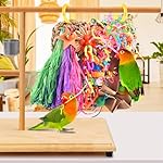 KATUMO Conure Toys, Bird Grass Mat Parakeet Shredder Hanging Toys Cockatiel Foraging Toys Parrot Climbing Wall Toys Lovebird Cage Toys for Small Birds - Image 4