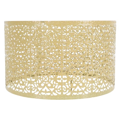 Luxshiny Stehlampe Lampenschirm Metall Lampenschirm Vintage E27 E14 Tischlampe Wandlampe Wandleuchte Pendelleuchte Kronleuchter Deckenleuchte Schirm für Schlafzimmer Wohnzimmer Deko Gold