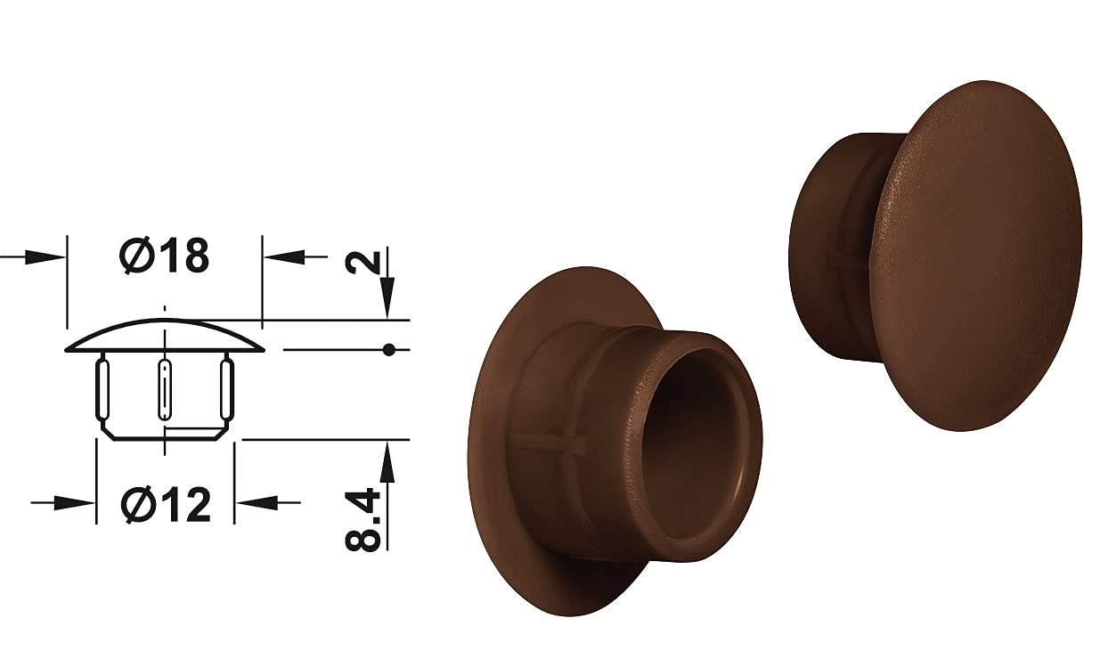 WISKA BS12 BLINDSTOP KUNSTSTOF 12MM RD - Bestel bij MDH Elektroshop