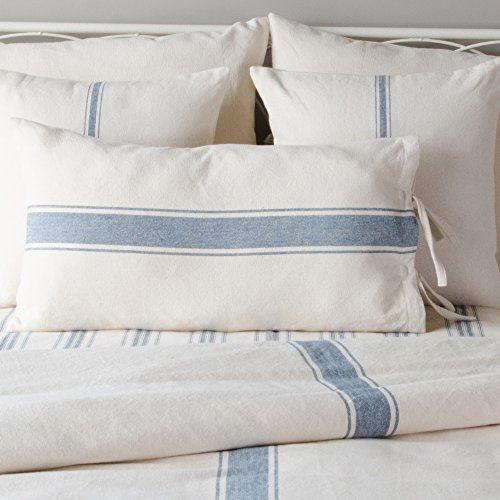 Grain Sack Stripe Colonial Blue and Cream 15' x...