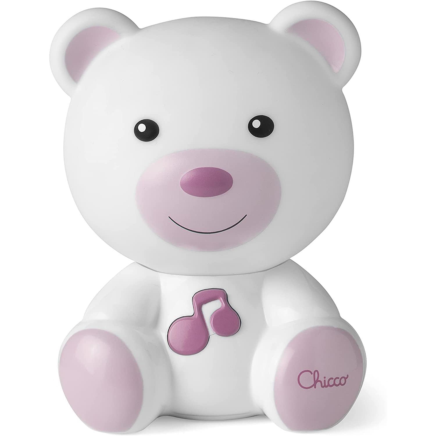 Chicco - Veilleuse et Lampe de Nuit, Ours Portable avec Musique Classique et Sons Apaisants, Évolutive, Rose, dès la naissance.