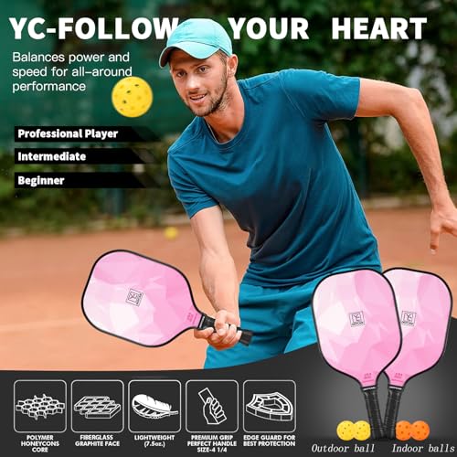 Image of YC DGYCASI Pickleball Paddles Set of 2 USAPA Approved Pickleball Set 2026